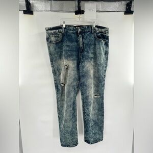 Royal Blue blue stone wash jeans trousers pants size 46 X 32